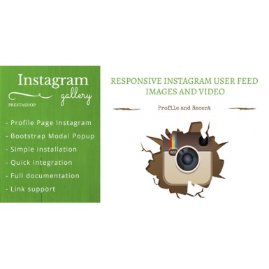 Отображение Instagram  фото и видео в Prestashop